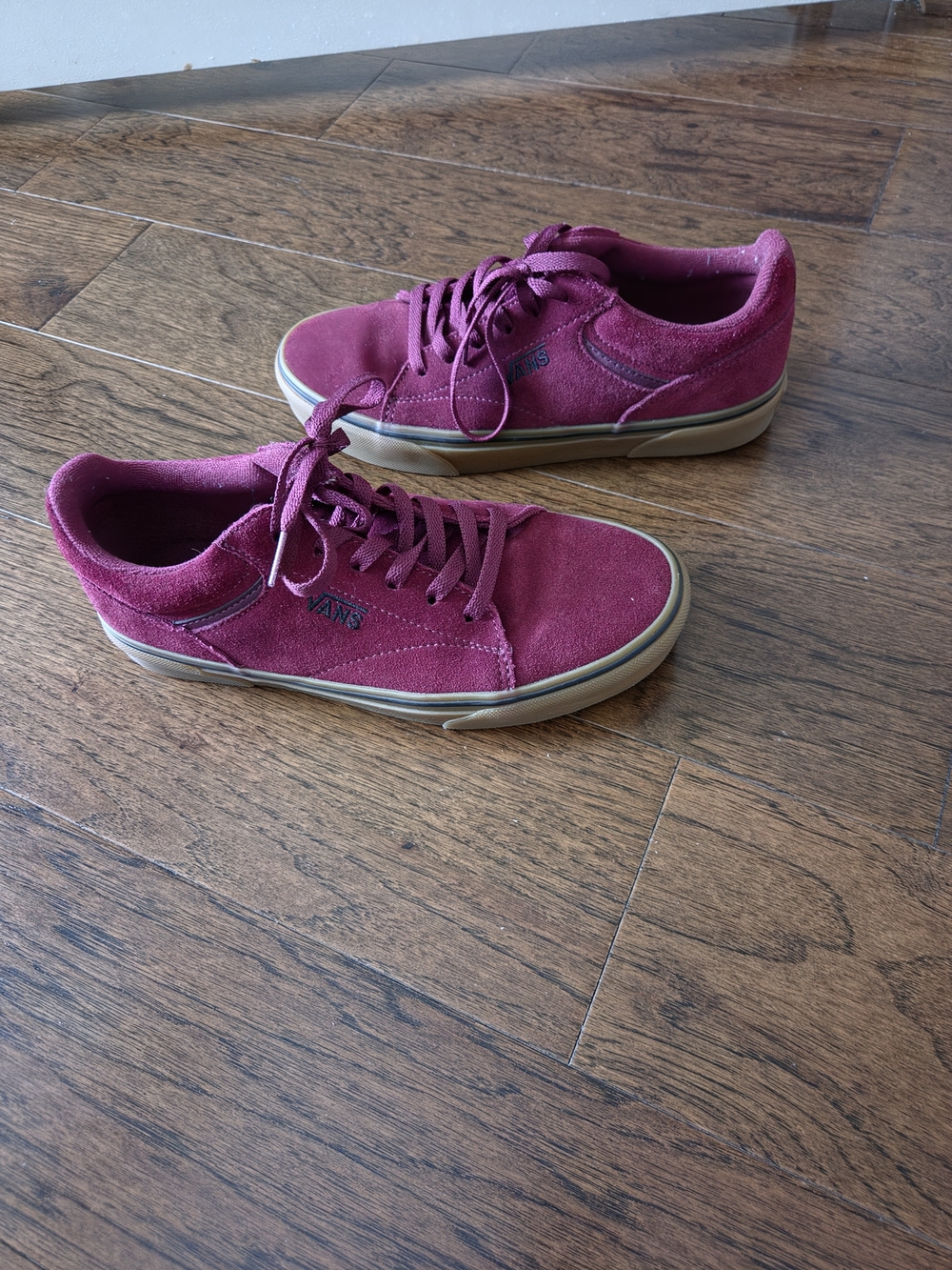 Vans Low-Top Suede Sneakers in Burgundy